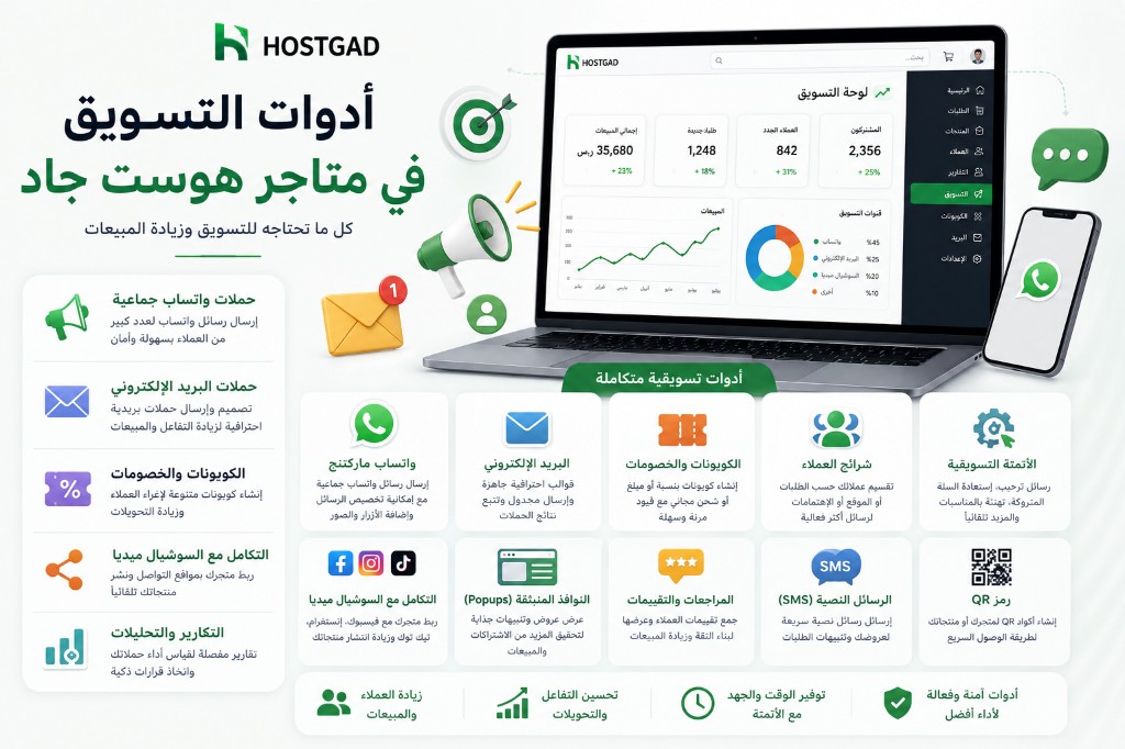 أدوات تسويق مع إنشاء متجر إلكتروني لزيادة المبيعات