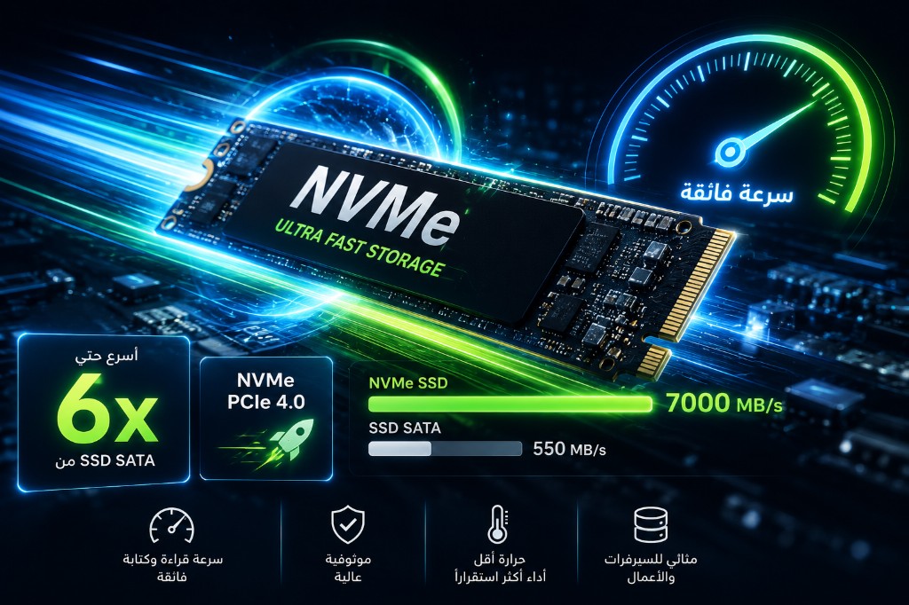 تخزين NVMe SSD فائق السرعة في استضافة VPS من هوست جاد