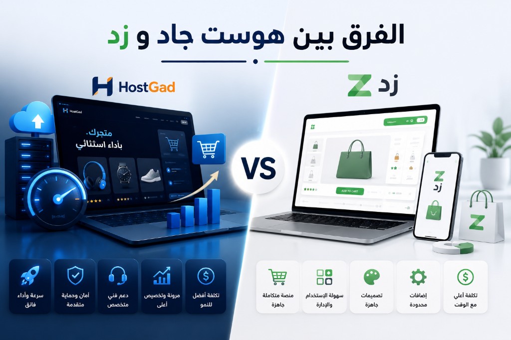 الفرق بين هوست جاد وزد: سرعة وأداء فائق، أمان، دعم متخصص، ومرونة أعلى مقابل منصة جاهزة بتكلفة أعلى مع الوقت