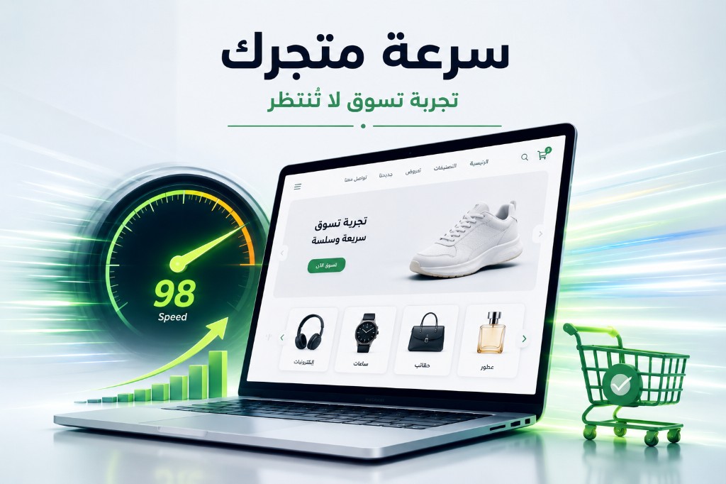 سرعة متجرك — تجربة تسوق لا تُنتظر: متجر إلكتروني سريع وسلس بدرجة أداء عالية